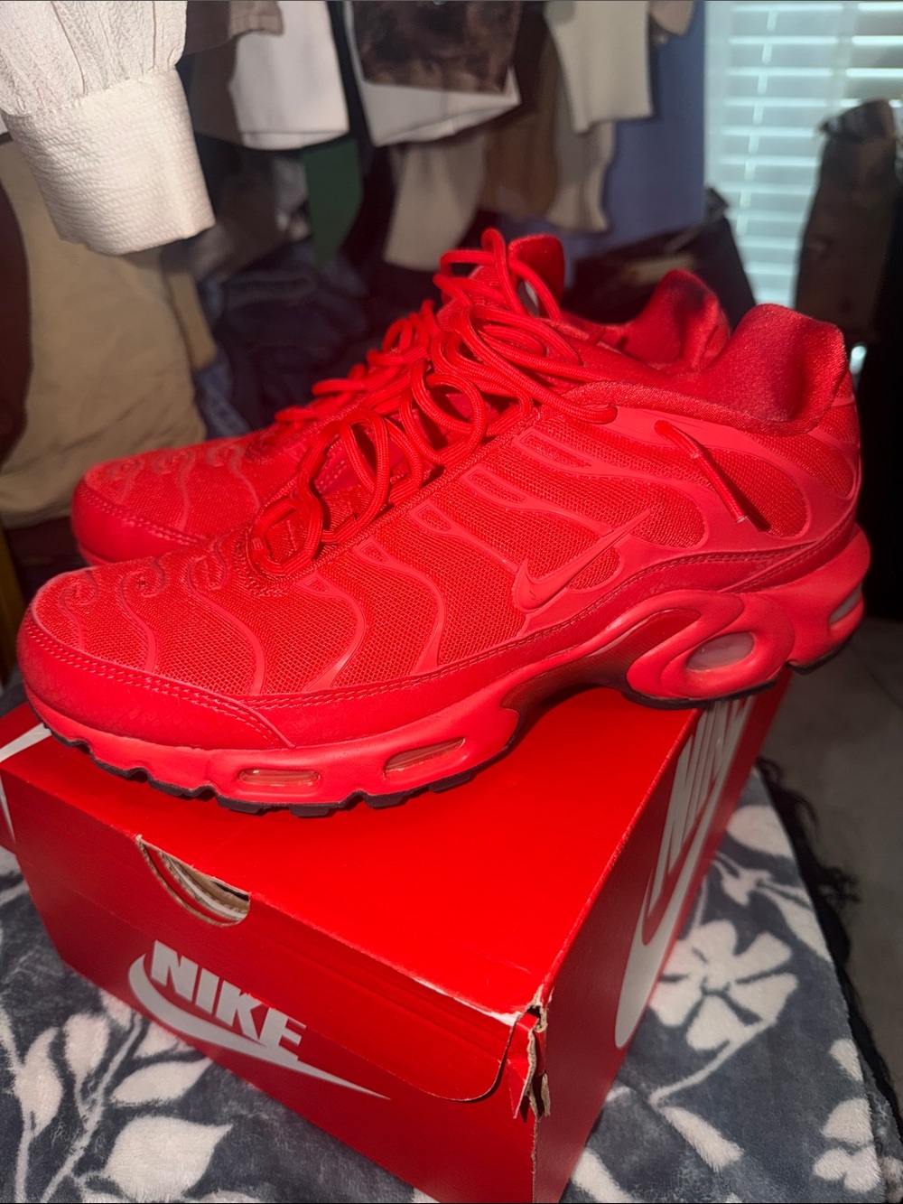 Nike Women’s Air Max Plus All-Red Athletic Sneakers